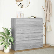 vidaXL Dressoir 100x35x99 cm spaanplaat zwart eikenkleurig - Aashly