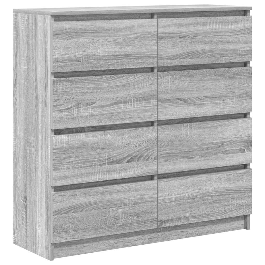 vidaXL Dressoir 100x35x99 cm spaanplaat zwart eikenkleurig - Aashly