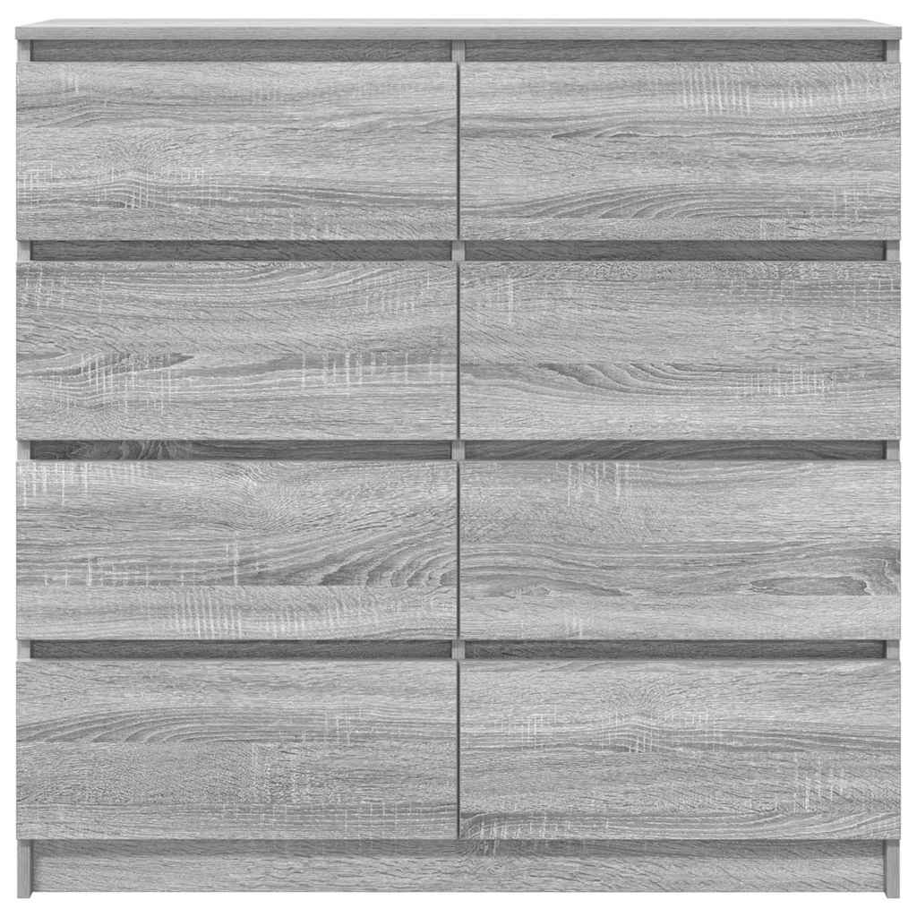 vidaXL Dressoir 100x35x99 cm spaanplaat zwart eikenkleurig - Aashly