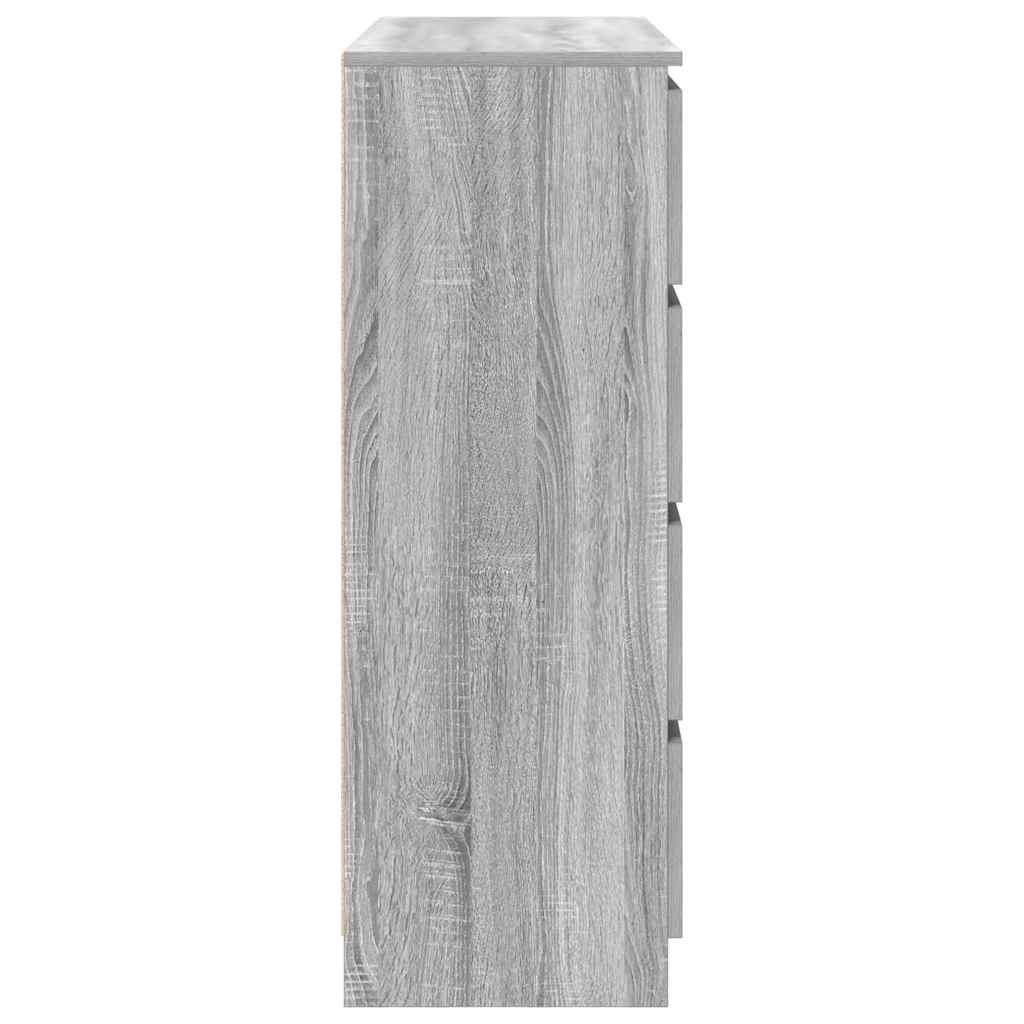 vidaXL Dressoir 100x35x99 cm spaanplaat zwart eikenkleurig - Aashly
