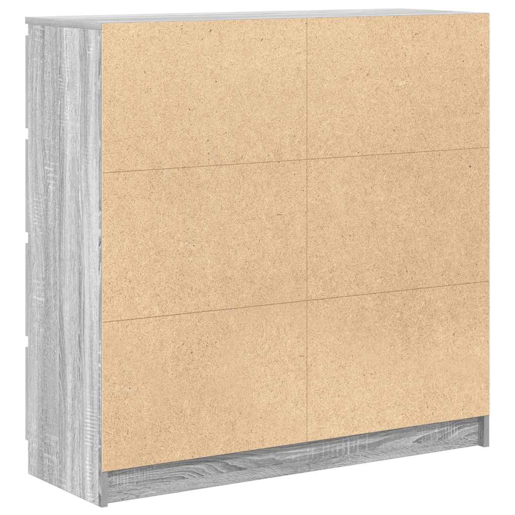 vidaXL Dressoir 100x35x99 cm spaanplaat zwart eikenkleurig - Aashly