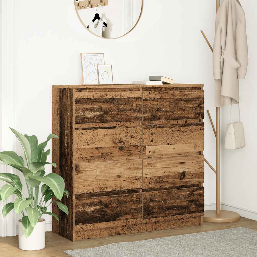 vidaXL Dressoir 100x35x99 cm spaanplaat zwart eikenkleurig - Aashly
