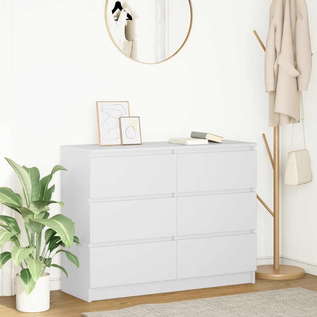 vidaXL Dressoir 100x35x76 cm spaanplaat zwart eikenkleurig - Aashly