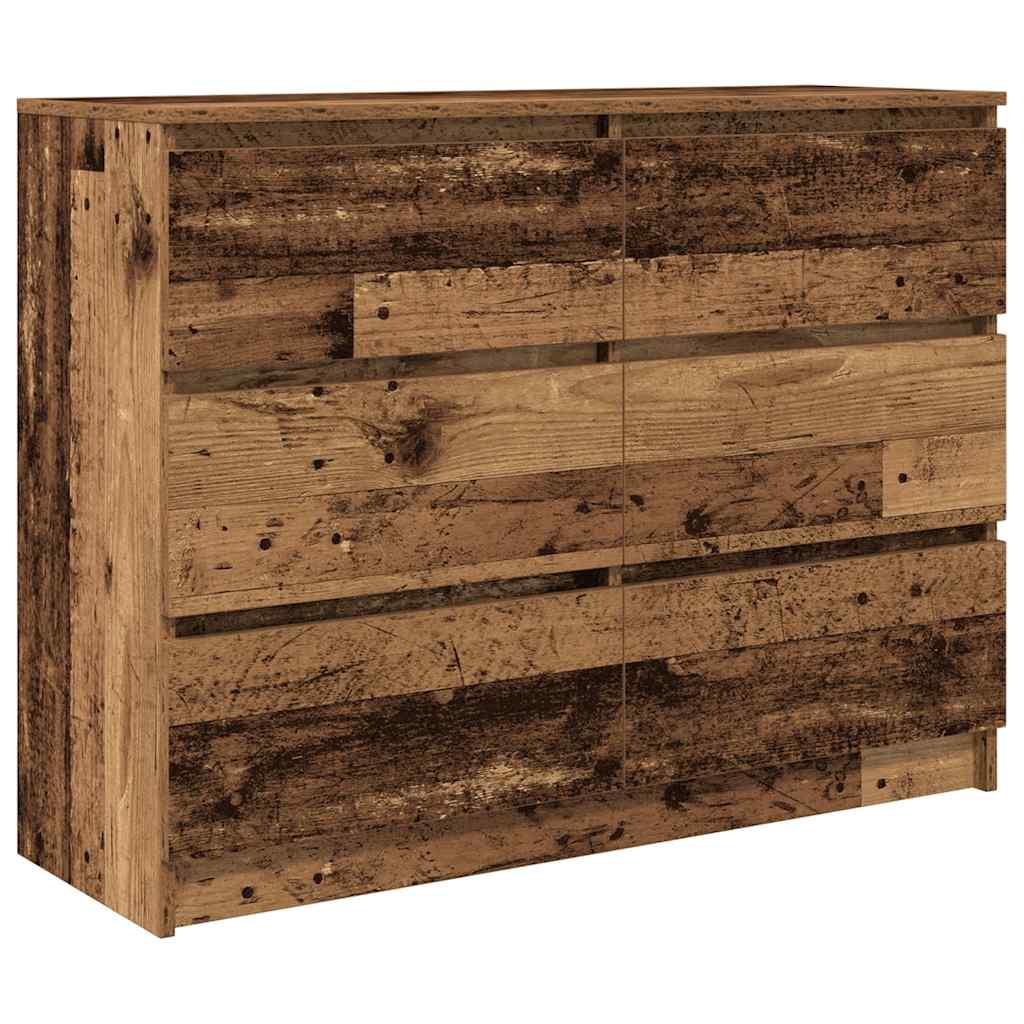 vidaXL Dressoir 100x35x76 cm spaanplaat zwart eikenkleurig - Aashly