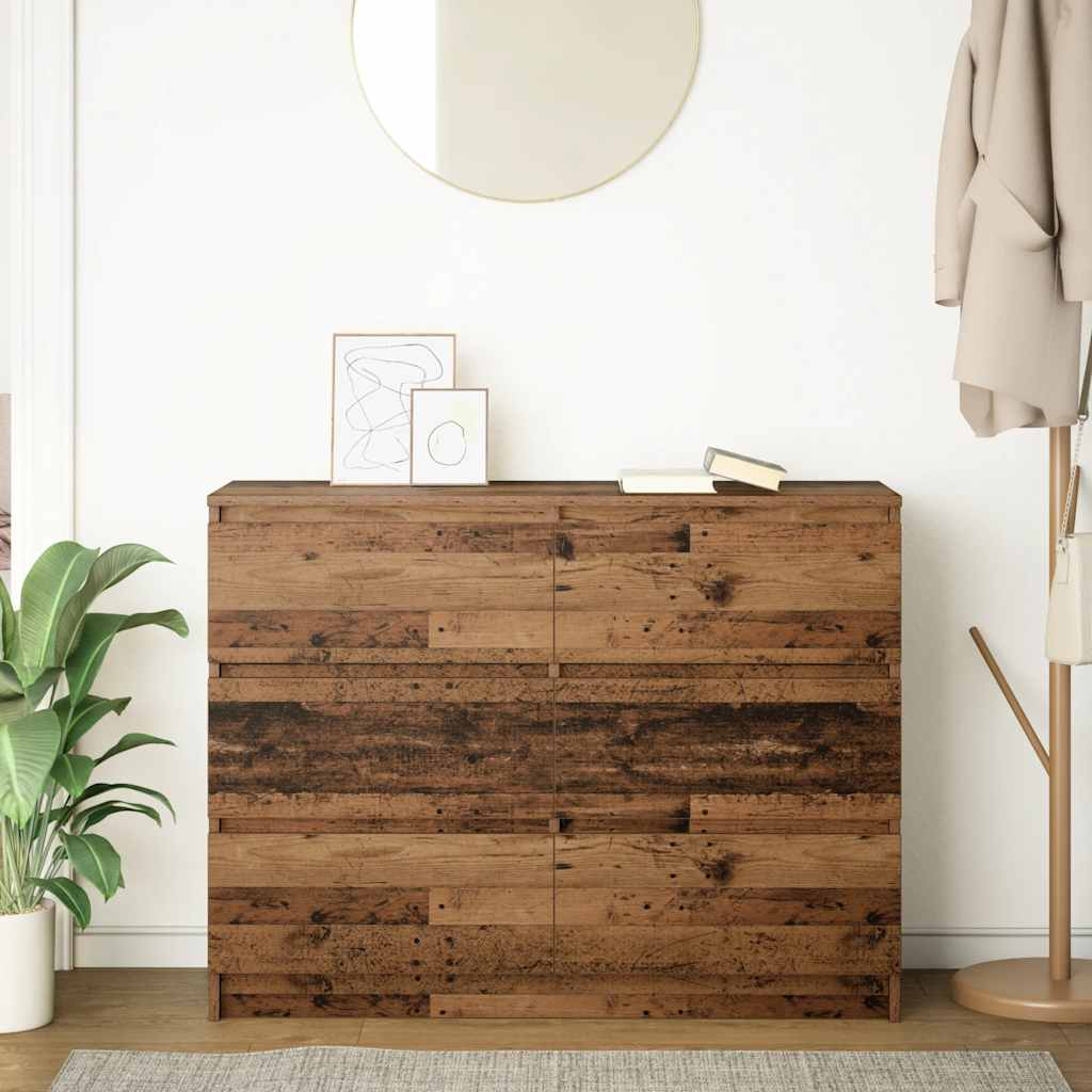 vidaXL Dressoir 100x35x76 cm spaanplaat zwart eikenkleurig - Aashly