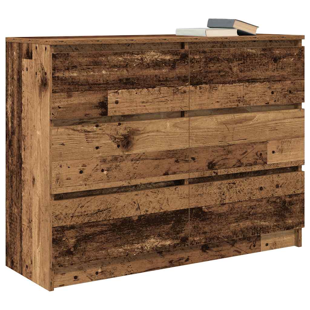 vidaXL Dressoir 100x35x76 cm spaanplaat zwart eikenkleurig - Aashly