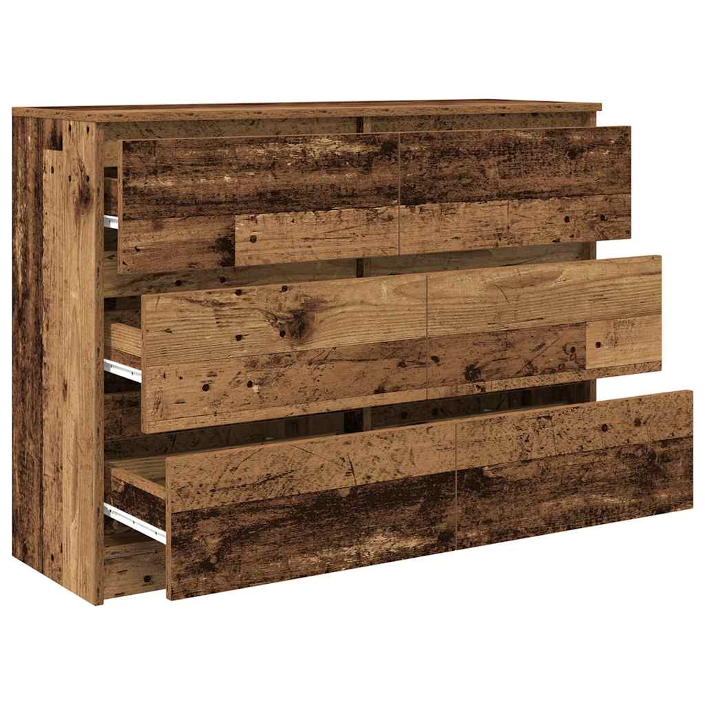 vidaXL Dressoir 100x35x76 cm spaanplaat zwart eikenkleurig - Aashly
