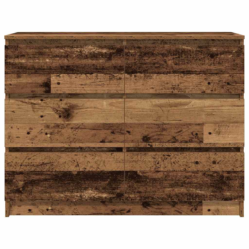 vidaXL Dressoir 100x35x76 cm spaanplaat zwart eikenkleurig - Aashly