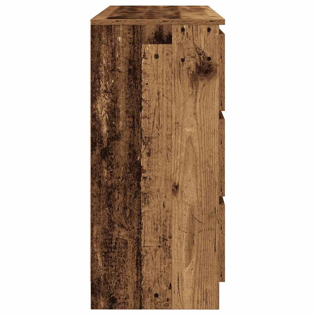 vidaXL Dressoir 100x35x76 cm spaanplaat zwart eikenkleurig - Aashly