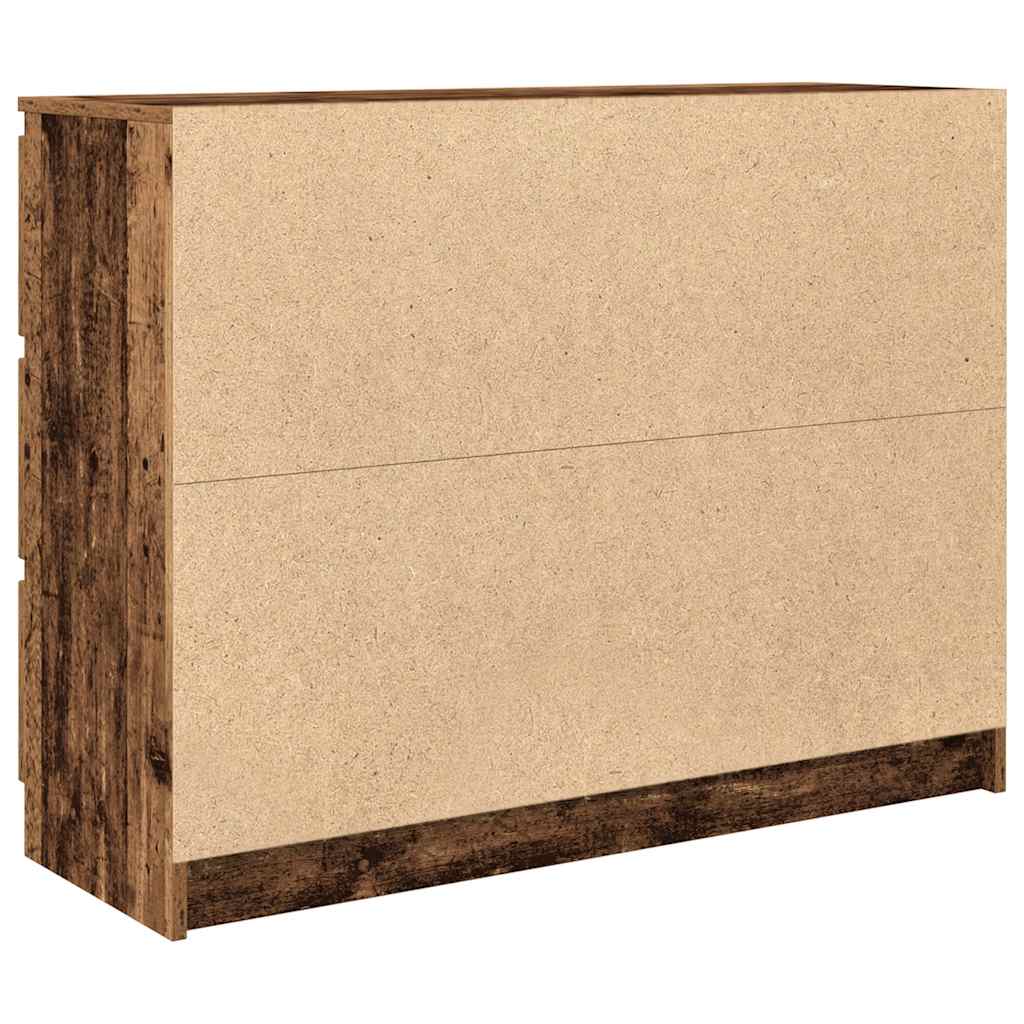 vidaXL Dressoir 100x35x76 cm spaanplaat zwart eikenkleurig - Aashly