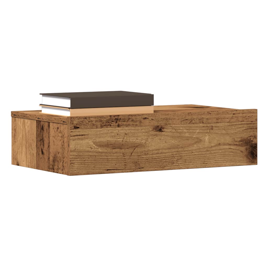 vidaXL Nachtkastje 60x35 cm bewerkt hout artisanaal eikenkleur