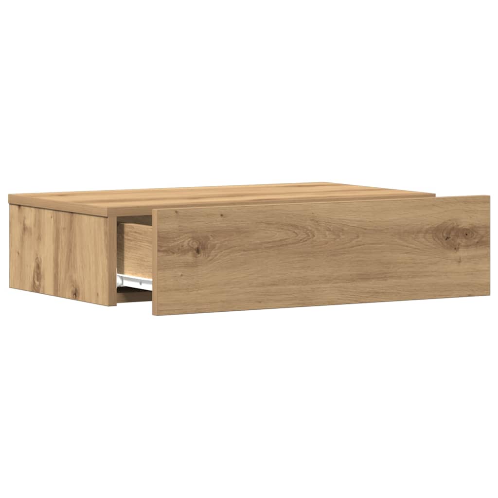 vidaXL Nachtkastje 60x35 cm bewerkt hout artisanaal eikenkleur