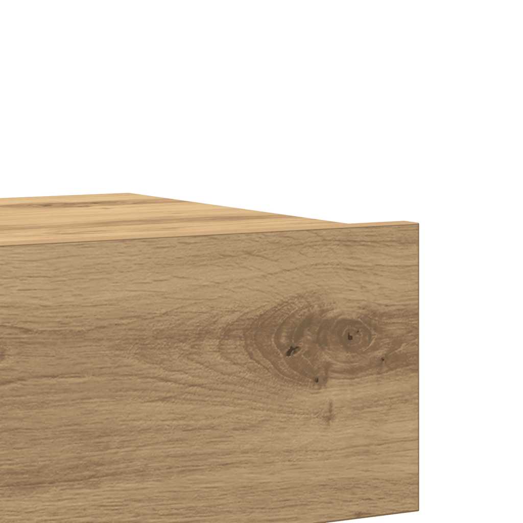 vidaXL Nachtkastje 60x35 cm bewerkt hout artisanaal eikenkleur