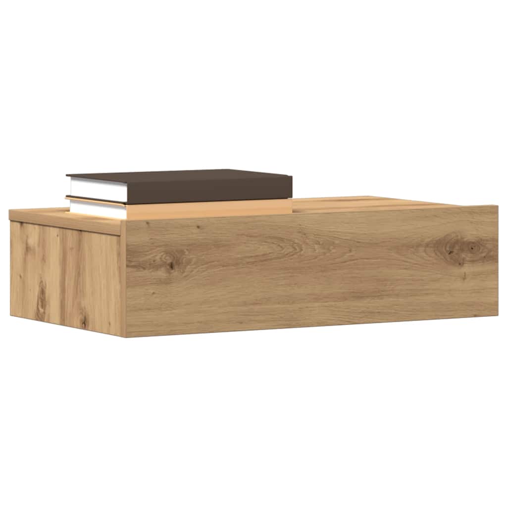 vidaXL Nachtkastje 60x35 cm bewerkt hout artisanaal eikenkleur