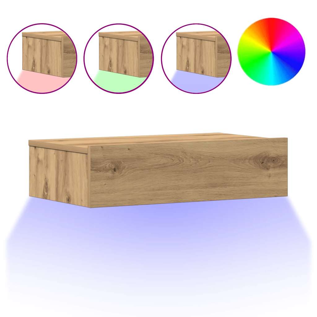 vidaXL Nachtkastje 60x35 cm bewerkt hout artisanaal eikenkleur