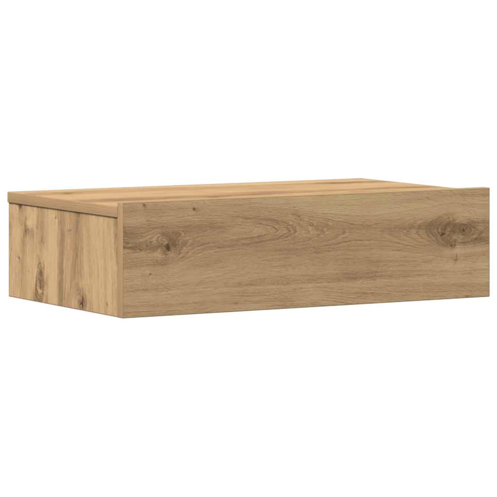 vidaXL Nachtkastje 60x35 cm bewerkt hout artisanaal eikenkleur