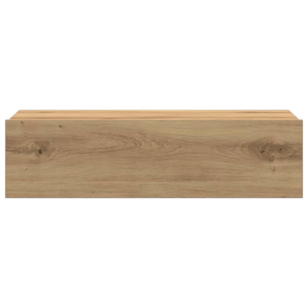 vidaXL Nachtkastje 60x35 cm bewerkt hout artisanaal eikenkleur