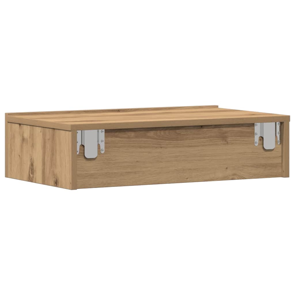 vidaXL Nachtkastje 60x35 cm bewerkt hout artisanaal eikenkleur