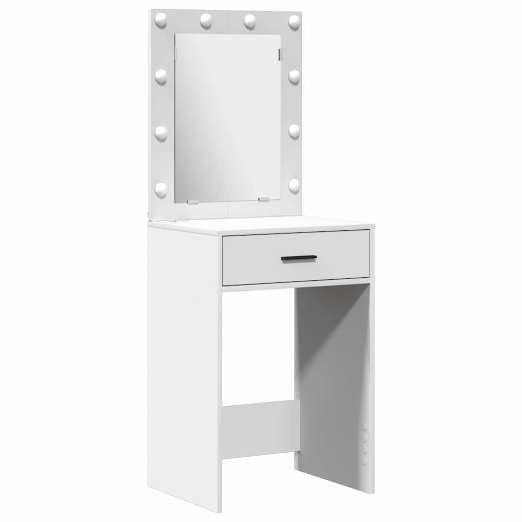 vidaXL 2-delige kaptafelset met LED - Wit Geengineerd Hout