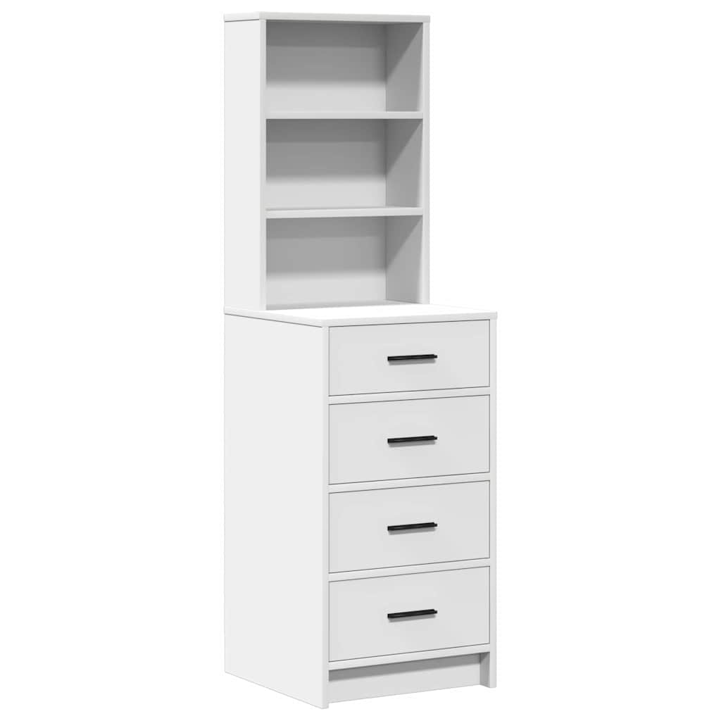vidaXL 3-delige kaptafelset met LED - Wit Essenhout