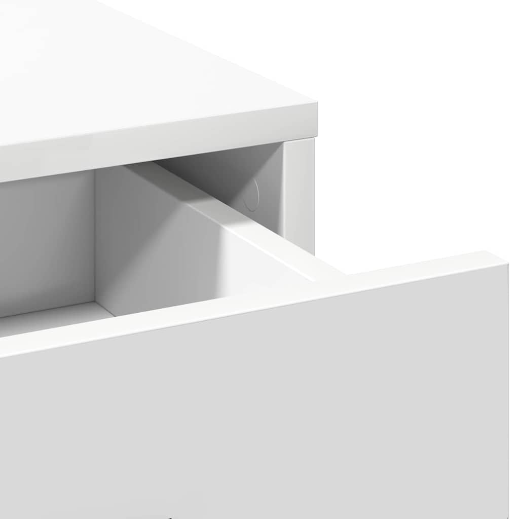 vidaXL 3-delige kaptafelset met LED - Wit Essenhout