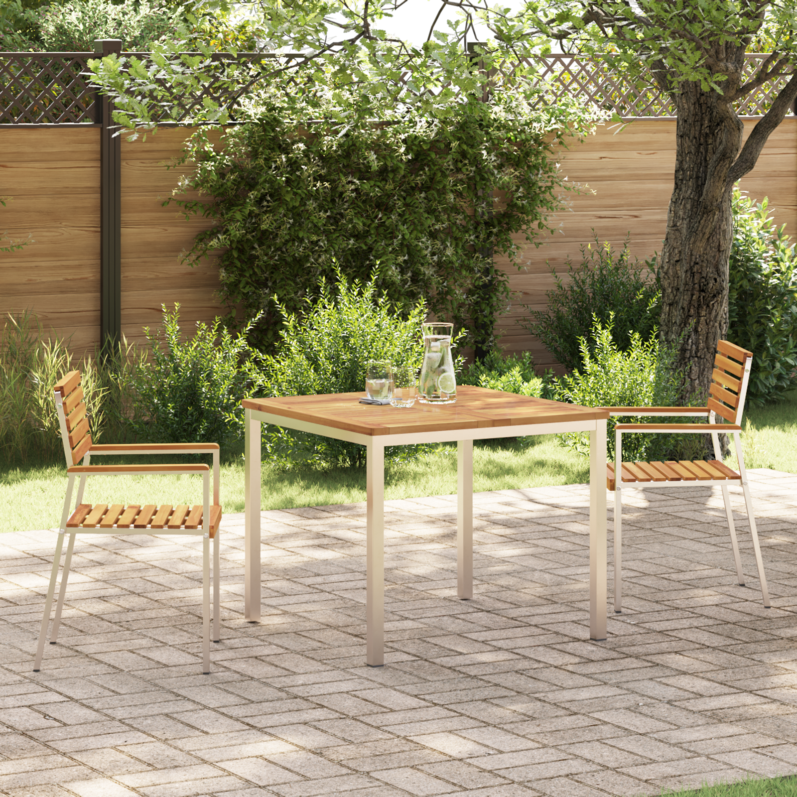 vidaXL 3 Delige Tuin Dining Set Massief Acaciahout