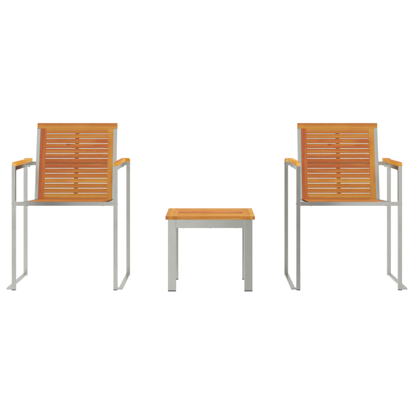 vidaXL Ligbed met Tuinstoelen 3 pcs Massief Acaciahout