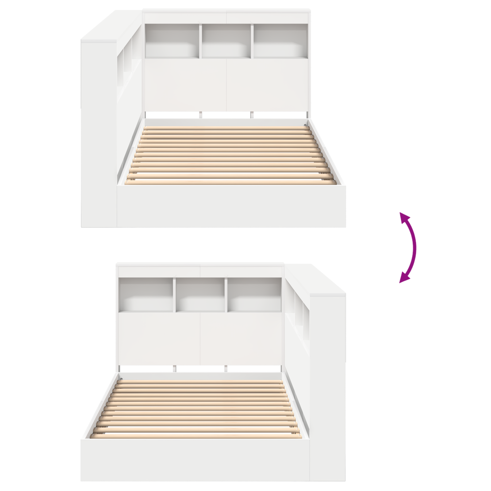 vidaXL Boekenkast Bed Wit 90x200 cm Houtcomposiet