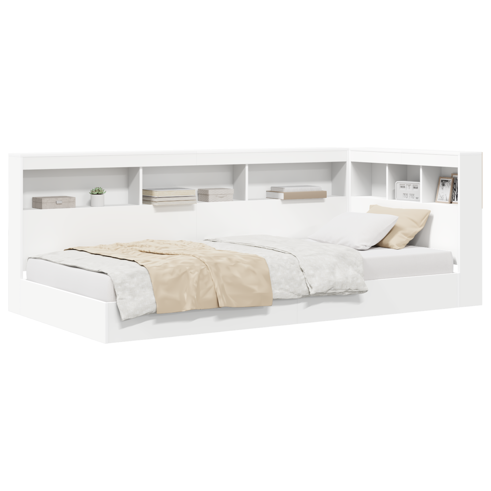vidaXL Boekenkast Bed Wit 90x200 cm Houtcomposiet