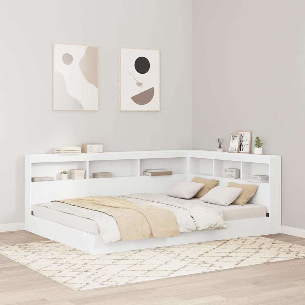 vidaXL Boekenkast Bed Wit 90x200 cm Houtcomposiet