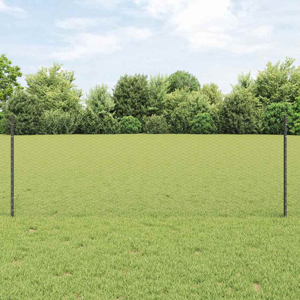 vidaXL Euro Hek met 5 U-Palen Groen 0.4x10 m Staal