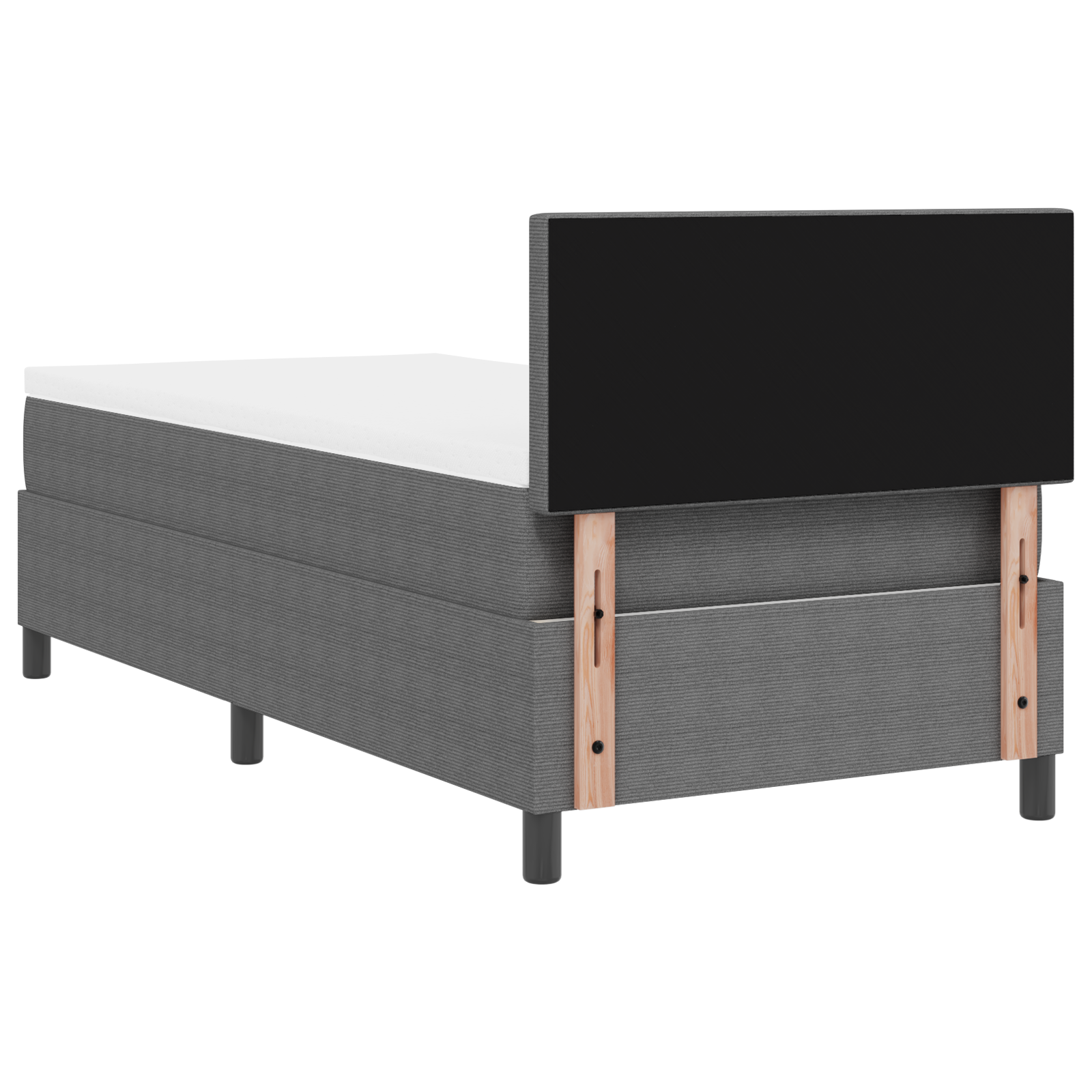 vidaXL Boxspring Bed met Matras Donkergrijs 90x200 cm Corduroy Stof