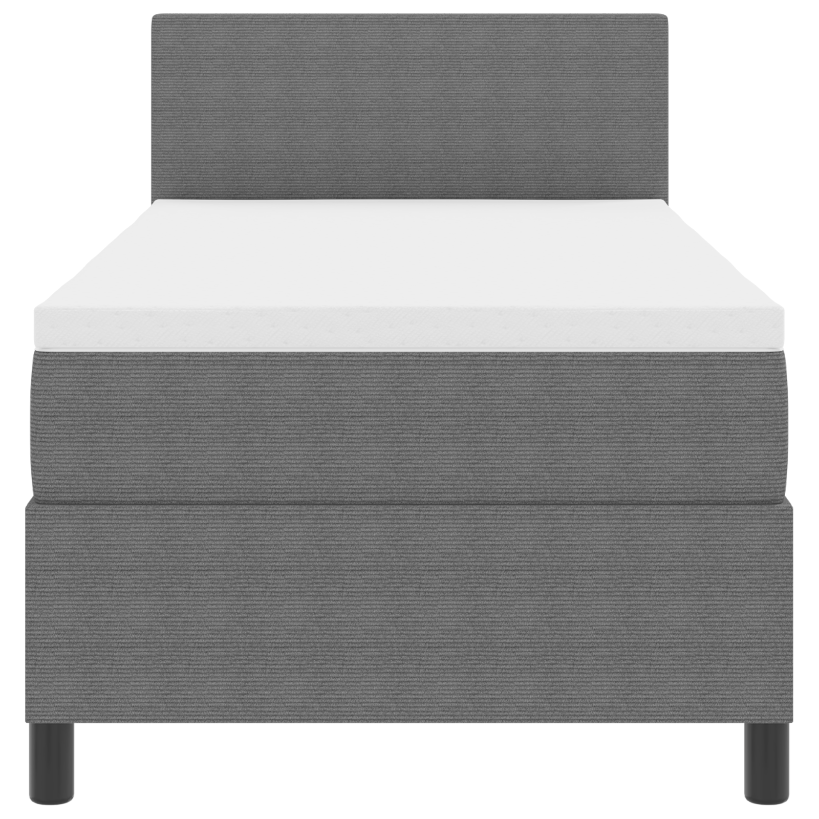 vidaXL Boxspring Bed met Matras Donkergrijs 90x200 cm Corduroy Stof