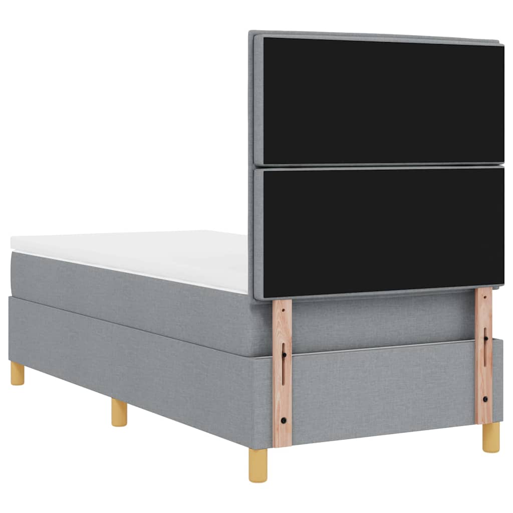 vidaXL Boxspring met matras stof donkerbruin 100x200 cm