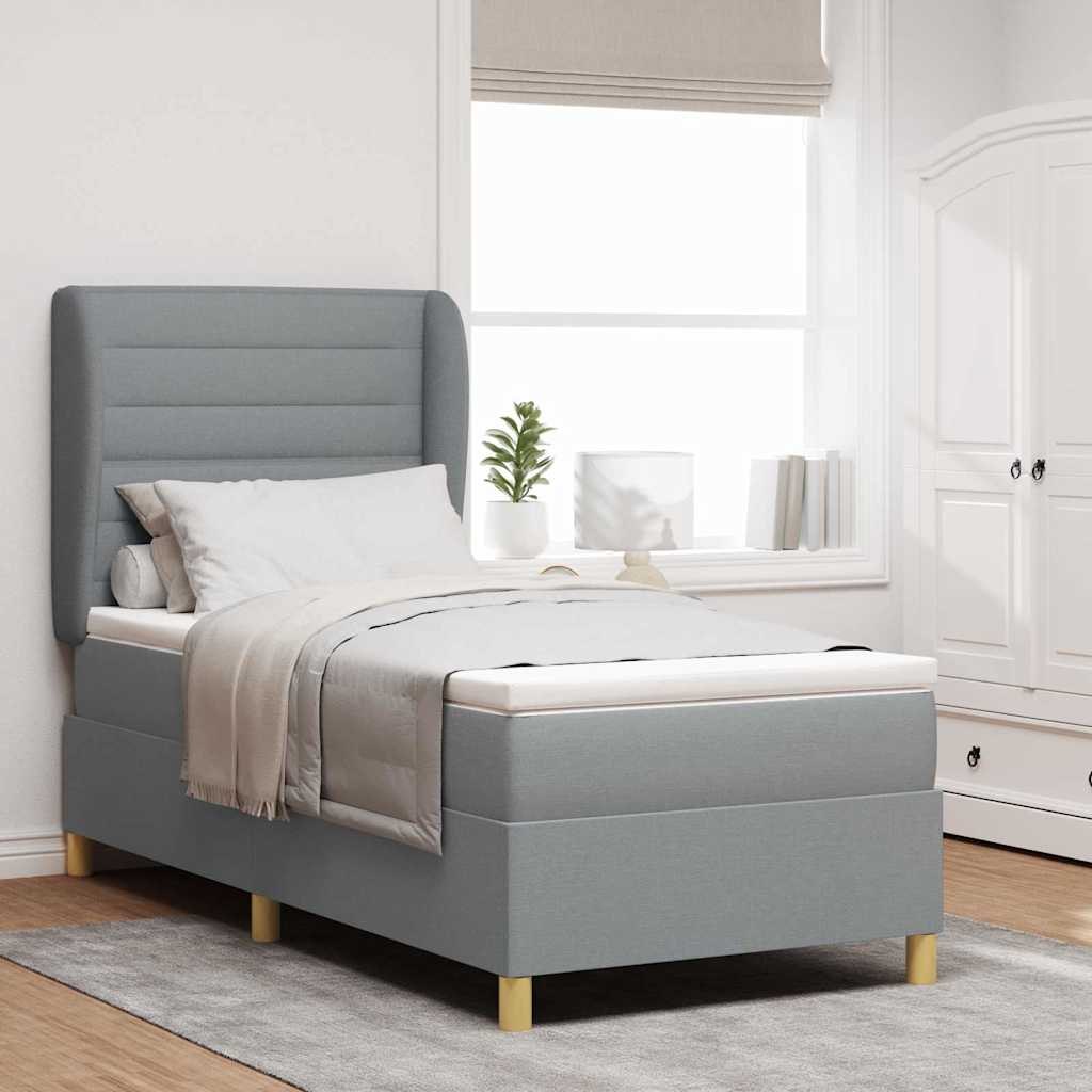 vidaXL Boxspring met matras stof donkergrijs 80x200 cm