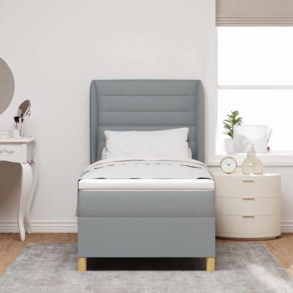 vidaXL Boxspring met matras stof donkergrijs 80x200 cm
