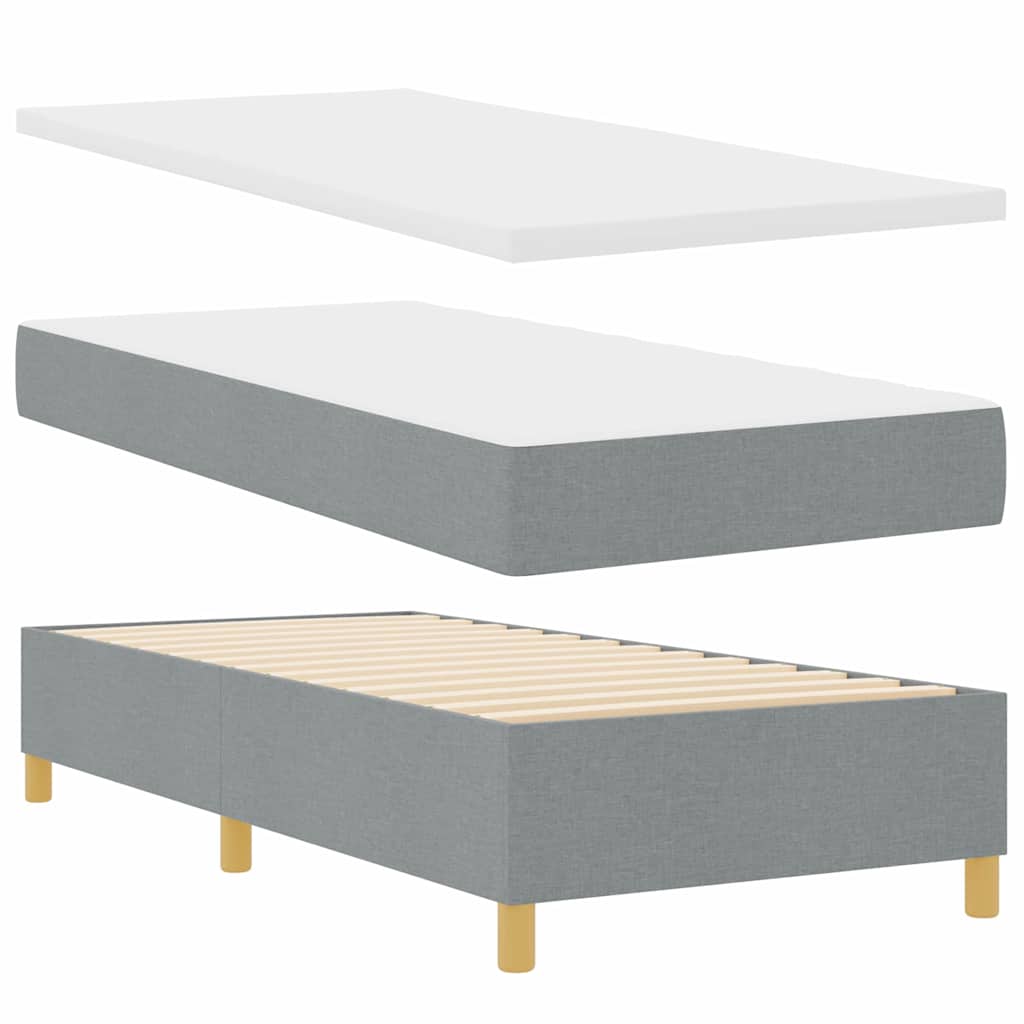 vidaXL Boxspring met matras stof donkergrijs 80x200 cm