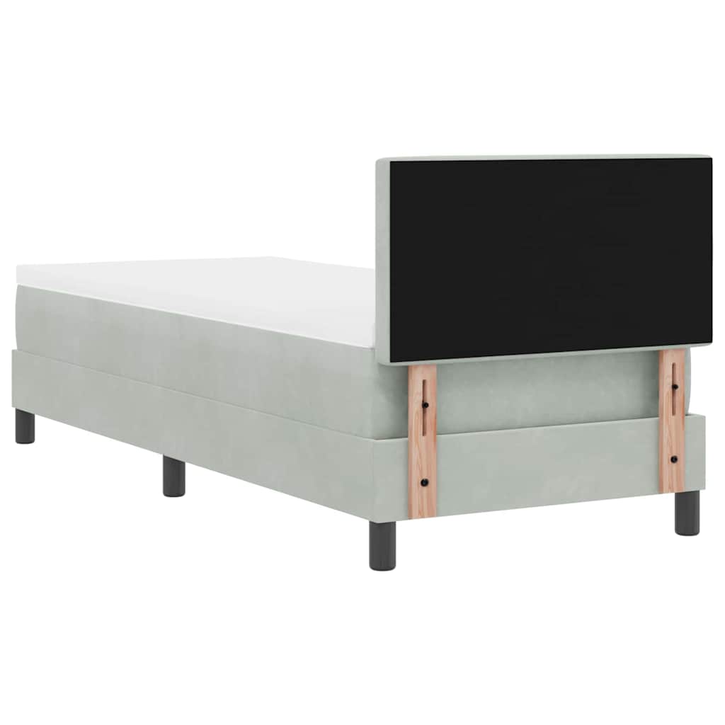 vidaXL Boxspring met matras en LED fluweel zwart 120x200 cm