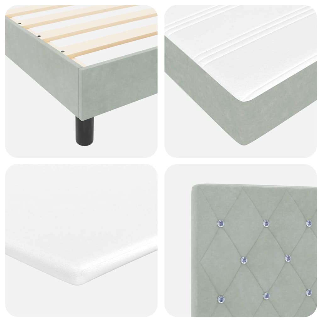 vidaXL Boxspring met matras en LED fluweel zwart 120x200 cm