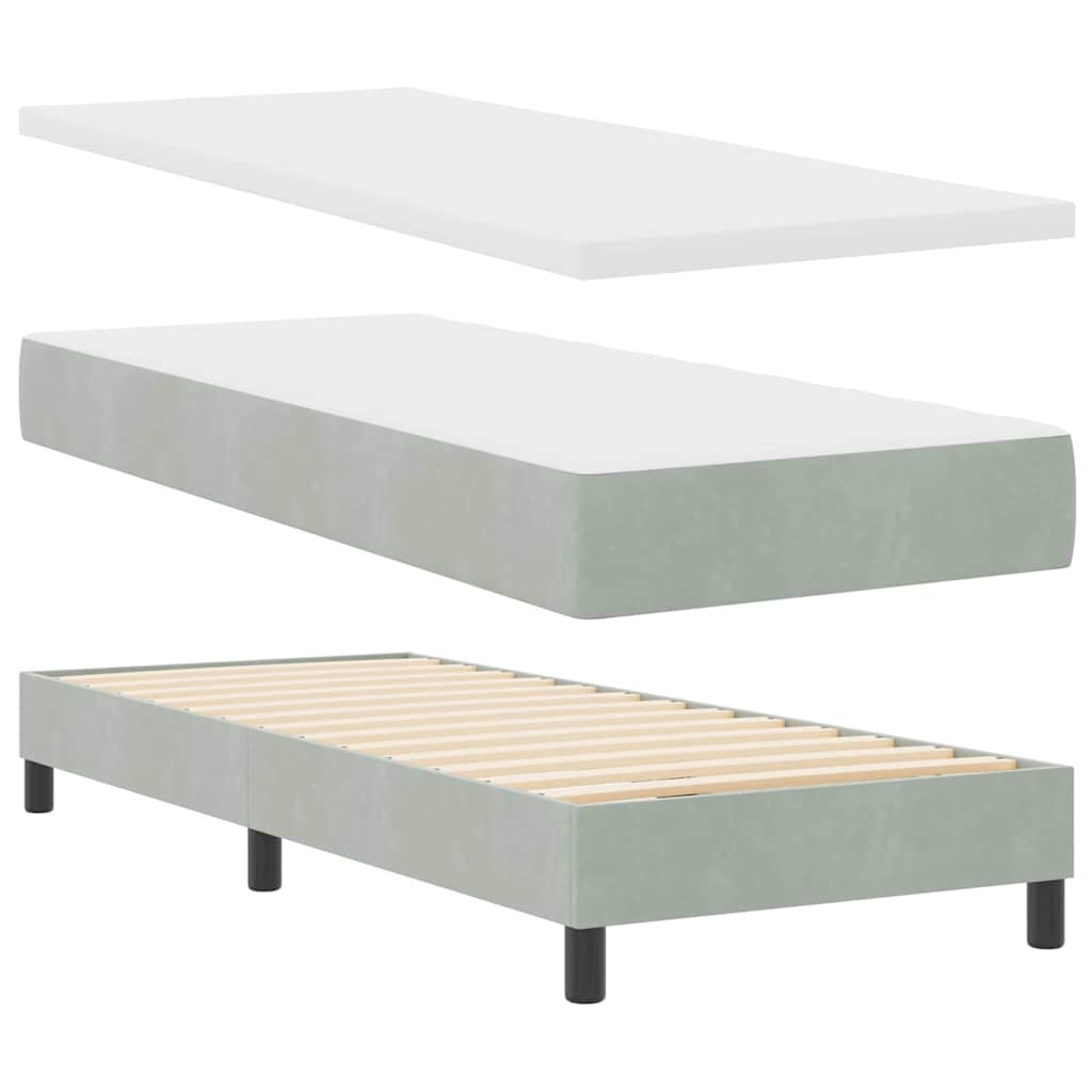 vidaXL Boxspring met matras en LED fluweel zwart 120x200 cm