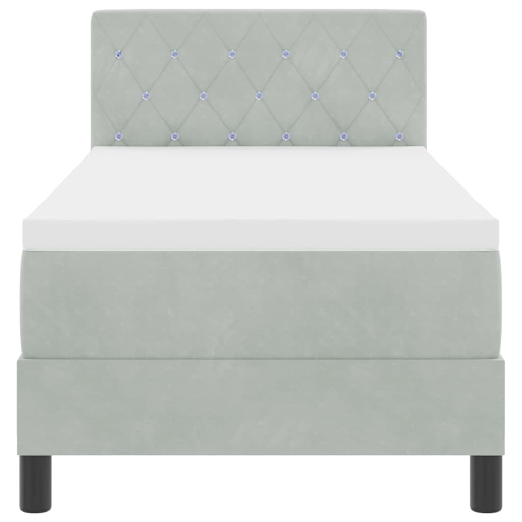 vidaXL Boxspring met matras en LED fluweel zwart 120x200 cm