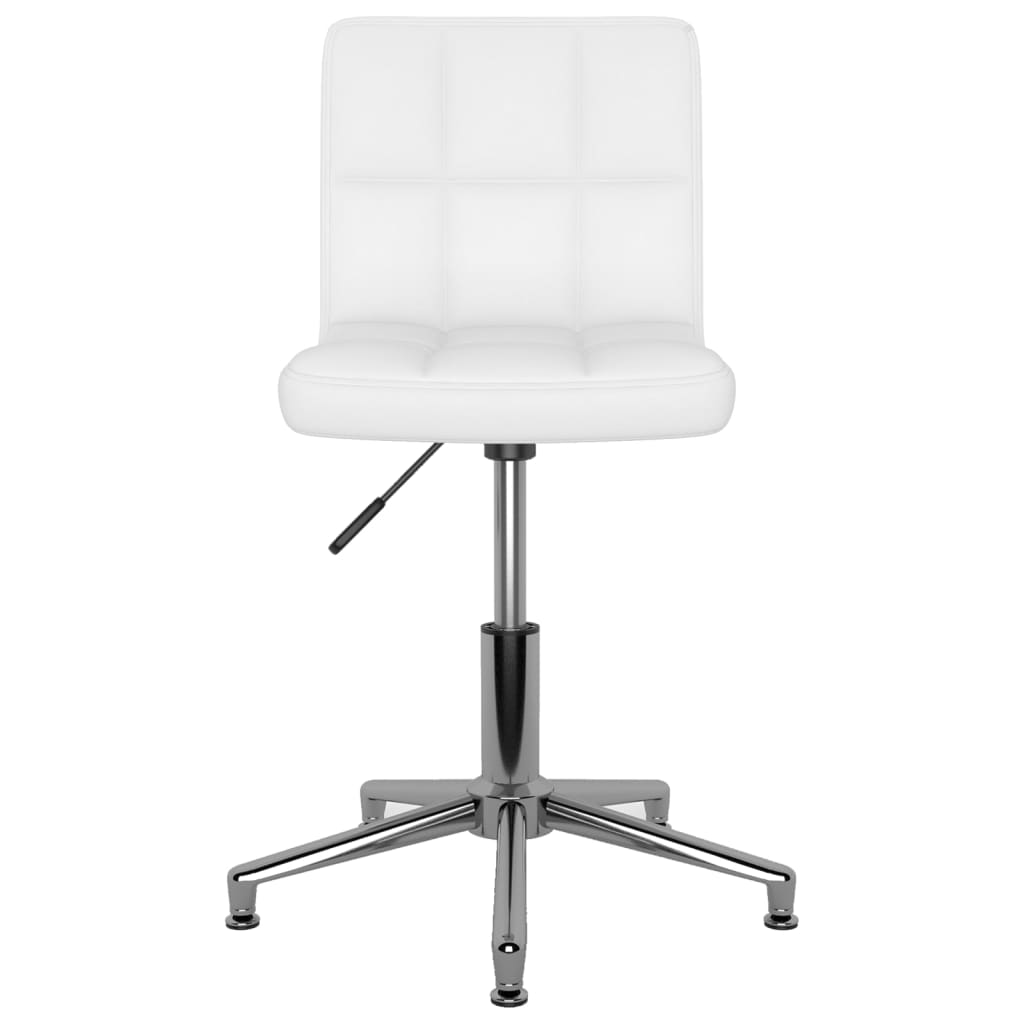 vidaXL Eetkamerstoelen draaibaar 2 st kunstleer wit
