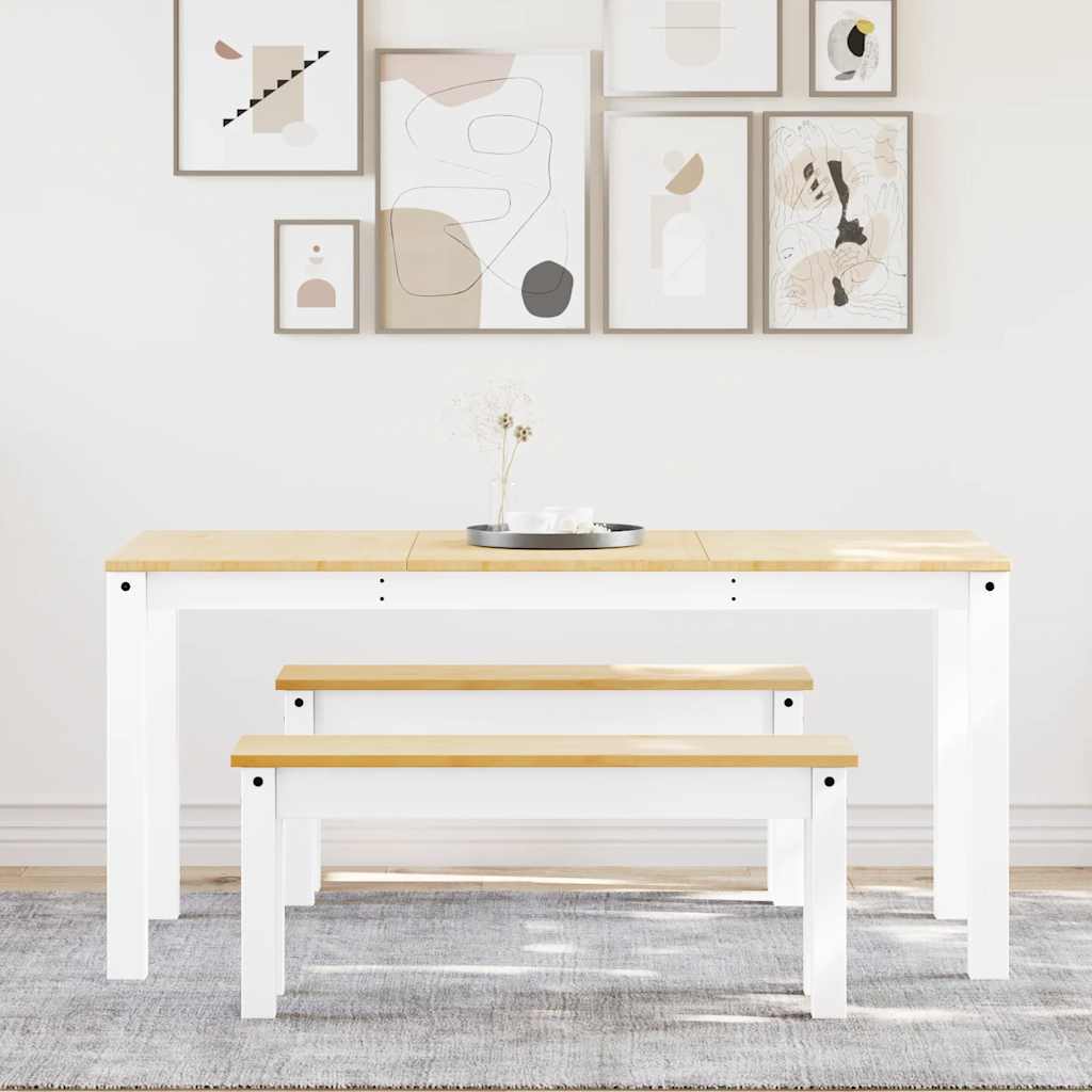 vidaXL 5-delige Eethoek Panama massief grenenhout - Aashly