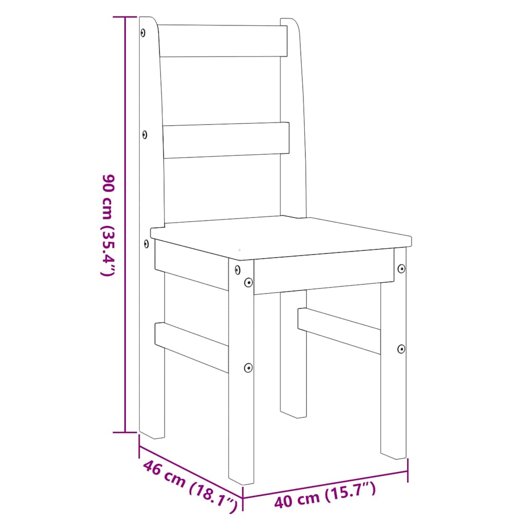 vidaXL 5-delige Eethoek Panama massief grenenhout - Aashly