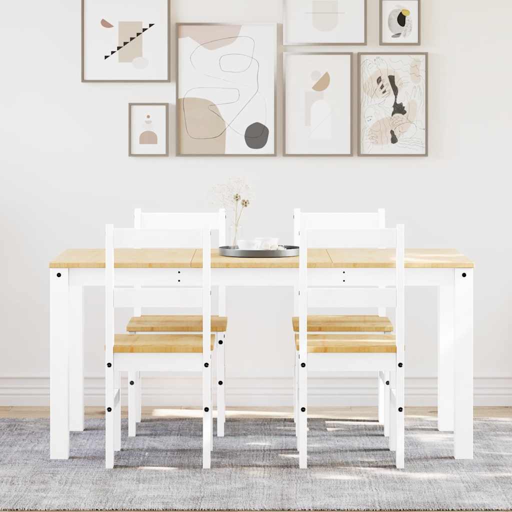 vidaXL 5-delige Eethoek Panama massief grenenhout - Aashly