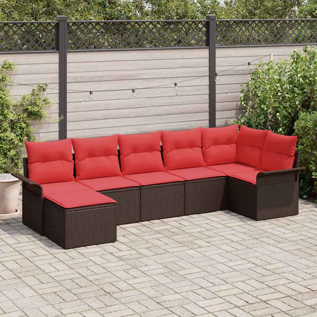 vidaXL Tuin Sofa Set met kussen 8 pcs Zwart Poly riet