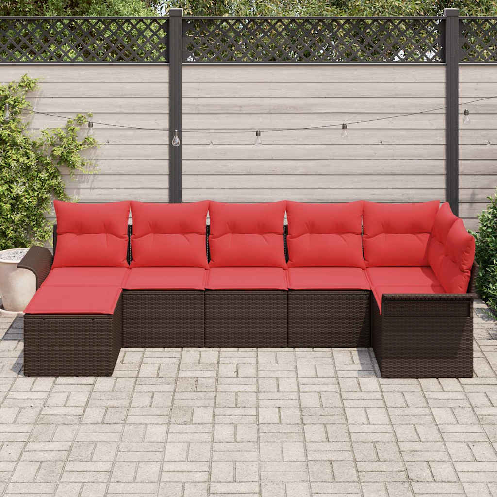 vidaXL Tuin Sofa Set met kussen 8 pcs Zwart Poly riet