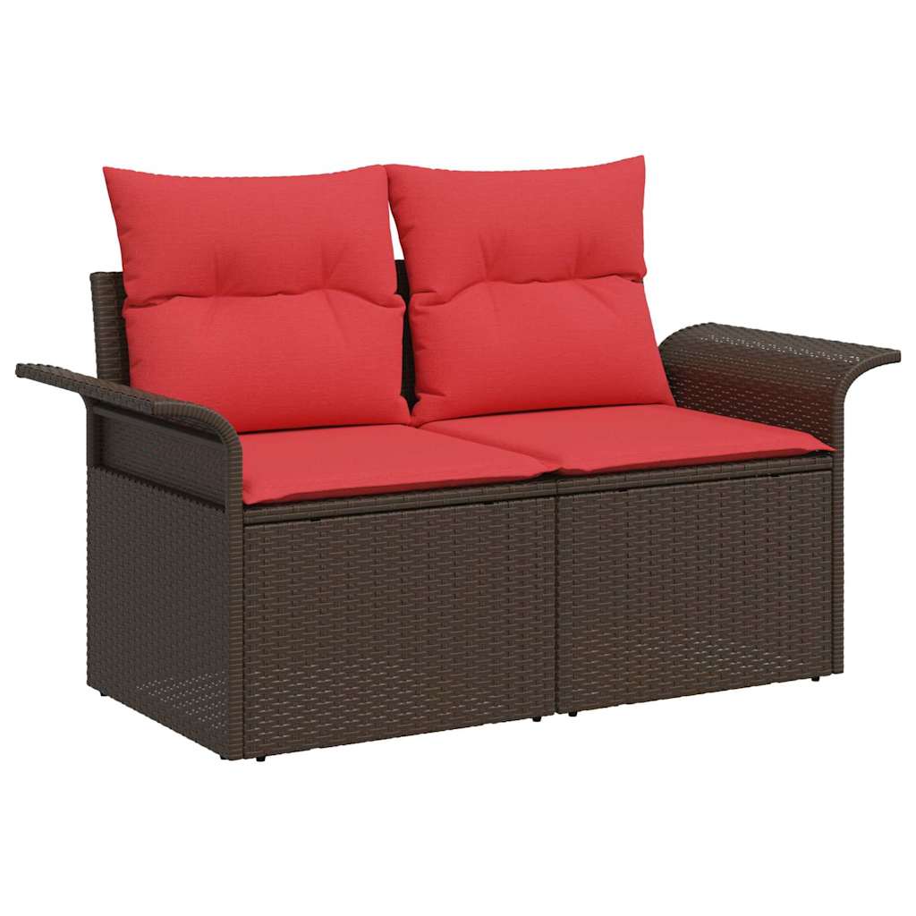 vidaXL Tuin Sofa Set met kussen 8 pcs Zwart Poly riet