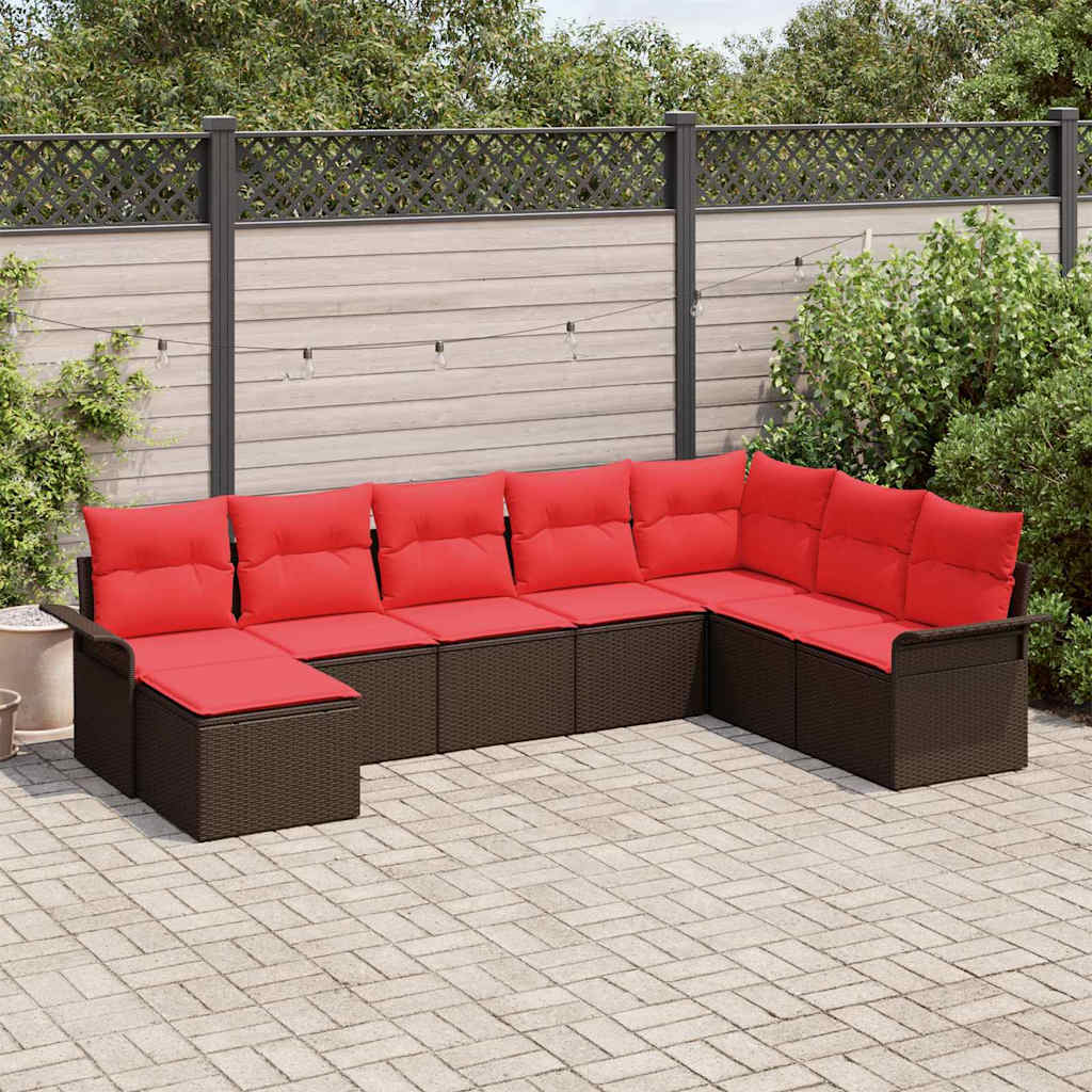 vidaXL Tuin Sofa Set met kussen 9 pcs Zwart poly rattan
