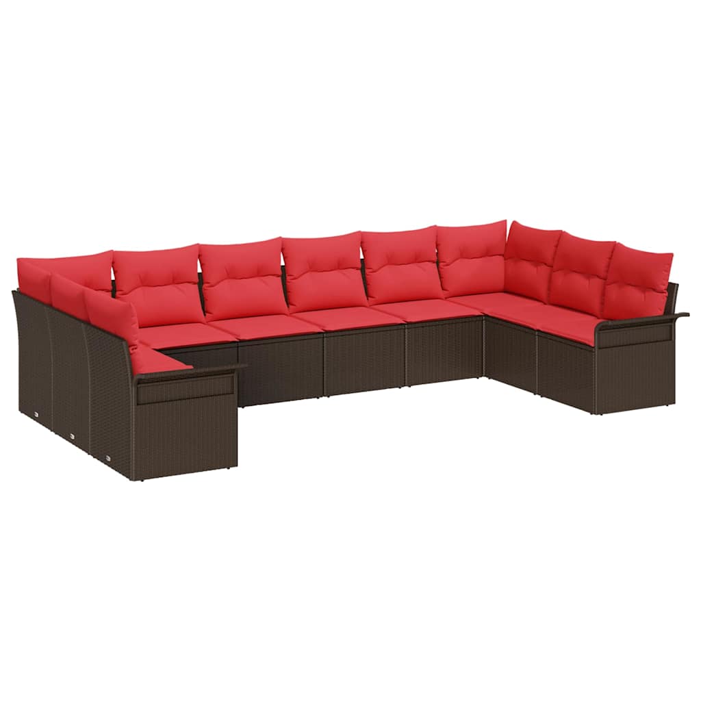 vidaXL Tuin Sofa Set met kussen 11 pcs Zwart Poly riet